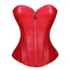 Bustiers Korsetts Sexy Frauen Leder Schnürung Reißverschluss Glänzendes Korsett Bustier Überbrust Taille Trainer Body Shaper Plus Größe S-6XL1268D