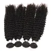 Säljer 10A Virgin Brasilian Curly Hair Weave 3 Bunds obearbetade brasilianska Remy Human Hair Weave Extensions Natural Black C3339671