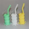 Glow in the Dark Silicon Water pipe Hookah Bongs Silicon Dab Rigs Cool Shape and silicone container free DHL