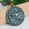 wholesale Certificado hetian jade zodiac dragon phoenix Joyas collar colgante caja de regalo