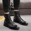 Nouveau Design hommes moto bottes Vintage botte automne hiver luxe fendu cuir étanche boucle militaire bottes hommes chaussures