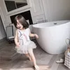 2018 Été bébé fille vêtements de jolie dessin animé blanc licorn robe robe girls girls sans manches nobe