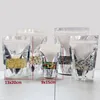 Stand up Clear Aluminium Foil Zip Lock Bag, Silvery Metallic Plastic Packaging Pouch for Food Tea Candy Cookie Baking