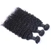 Indiano Jerry Curl 100 Cabelo Virgem Humano Não Processado Tece Extensões de Cabelo Humano Remy Cabelo Humano Tece Dyeable 3 Bundles1912820