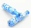 Blau-weißes Porzellan-Trompeten-Schnupftabakgerät, Länge 60 mm, Pfeifennase-Schnupftabakflasche
