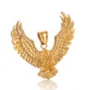 Retro Eagle Mens Necklace 316L Rostfritt stål Guldpläterat Men039S Animal Hawk Wing Pendant Jewelry9267212