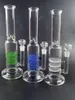 Bong en verre classique narguilés avec 3 couches petit trou seau en maille plate-forme pétrolière bongs conduites d'eau de 14,5 pouces barboteur coloré