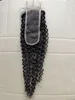 Brasilianskt mänskligt hår 2x6 Spetsstängning Middle del Kinky Curly 26 med babyhår Virgin hårstängningar 1024inch7786389