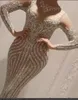 YOUSEF Aljasmi 2020 luxo manga comprida sequinada sereia vestidos de baile sexy pura jóia pescoço desgaste desgaste beads celebridade vestidos de baile