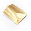 10x15cm 100 Pz / lotto Oro opaco Open Top Foglio puro Mylar Buste per uso alimentare Foglio di alluminio puro Sottovuoto Sigillatura a caldo Confezionamento alimentare Sacchetti di imballaggio