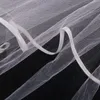 أزياء Twolayer White Ivory Wedding Veils Real Garden Veils طول الكتف مع حجاب مشط لـ Wedding6095773