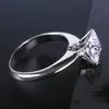 TR1051 karaat / 2 karaat prinses gesneden ringen voor vrouwen zilveren sona gesimuleerde edelstenen verlovingsring, solitaire ring met accenten S18101608