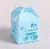 Baptism Favor Box, 2.2 "x2.2"x2.2 "베이비 샤워를위한 레이저 커터 선물 상자 Baptism Decorations 첫 번째 생일 파티 블루