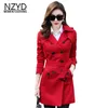 5 Color 2018 Spring Autumn Women Trench Coat Lapel collar Mid-long Slim Female Coat New Style Fashion Plus-size LADIES513
