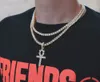 Hip Hop Iced Out Ankh-Kreuz-Anhänger-Halskette, 4 mm Tenniskette, Mikropflaster mit CZ-Steinen, Goldketten für Männer