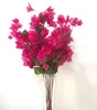 실크 Bougainvillea Glabra 꽃 인공 가짜 Bougainvillea Spectabilis 웨딩 센터 조각 장식 꽃을위한 핫 핑크 색상