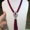 Collier en jade violet naturel, micro incrustation de zircon, fermoir à pampilles, longue chaîne de pull, bijoux à la mode, offre spéciale