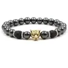 Bracelets de perles en pierre de lave noire