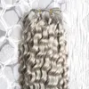 100g Brasileira Kinky Curly Tecelagem 1 pc prata cabelo cinza tecer 10-26 polegada Brasileira Tecer Cabelo Bundles Não Remy Do Cabelo Humano Frete Grátis