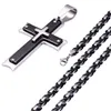 Herren Kreuz Anhänger Edelstahl Christian Jesus Kruzifix Charm Fahrradkette Halskette Für Frauen Punk Schmuck Geschenk