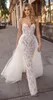 Beach Berta Mermaid Dresses with Detachable Train Lace Appliqued Backless Bridal Gowns Trumpet Illusion Country Wedding Dress