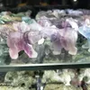 Ambachten natuurlijke kristal snijwerk paarse fluorietbeer