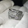 Vintage Jewelry 5A zircon Cz ring 925 Sterling Silver Engagement wedding band rings for women men Bijoux
