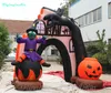 3m Halloween Entrance Arched Door Inflatable Arch Reusable Hallowmas Archway with Wizard and Pumpkin