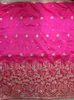 5 Yards/pc Vendita calda fucsia George tessuto di pizzo con piccoli paillettes oro ricamo pizzo di cotone africano per i vestiti JG12-5