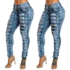 Sexy Frauen Jeans Loch Zerrissene Hosen Stretch Enge frauen Denim Weibliche Casual Bleistift Hosen große größe