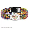 2021 Pieza de rompecabezas Autismo Conciencia Esperanza Encanto Colorido 25 18 mm Cabochon de vidrio Supervivencia al aire libre Paracord Pulseras Hombres Mujeres Jewelr250Q