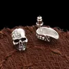 Rhinestone Rock Skull Crystal Tone Stud Örhängen för Kvinnor Män Örhängen Hiphop Smycken Skelett Örhängen