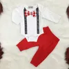 2018 nuovi vestiti per ragazzi neonato neonato papillon pagliaccetto top + pantaloni 2 pezzi costume da festa per gentiluomini ragazzi abiti in cotone vestiti per bambini set