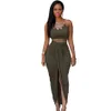 Vintage Party Croped Top Maxi Kjol Set Halter Strapless Pencil Dress Two Piece Outfits Women Summer Wear293T