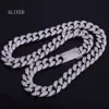 Ny 20 mm isad ut zirkon kubansk halsbandskedja hiphop smycken koppar material cz lås mens halsband länk 18-28inch335s