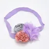 Sangle de bandeau 14 pièces du bandeau élastique doux fleur rose satiné les diadèmes porte-cheveux pour femmes cette haute qualité HD002