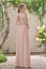 Elegante neue Roségold-Brautjungfernkleider, A-Linie, Spaghetti, rückenfrei, Pailletten, Chiffon, günstiges langes Strandkleid für Hochzeitsgäste, Trauzeugin-Kleider