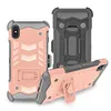 Étui combo autoritaire étui pour Iphone 6 7 8 XS MAX XR étui de téléphone + clip de ceinture étui béquille TPU + PC antichoc