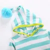 2 Kolor Baby Boy Girl Ins Stripe Hair Bulb Pajacyki Dzieci Ins Cartoon Bawełna Z Długim Rękawem Pajaciki Z Kapturem Baby Clothes Z11