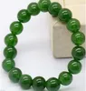 Natürliche 10 mm runde Smaragd-Edelsteinperlen, dehnbarer Armreif, 21,9 cm