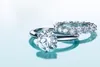 choucong Solitaire 2ct diamant cz 925 en argent Sterling femmes bague de fiançailles de mariage Sz 4-10 Gift252G
