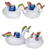 fashion PVC Inflatable Drink Cup Holder White Unicorn flamingo Beverage Holders Pegasus Floating Pool Beach Stand Toy For Party