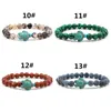 Sommarstil Sea Turtle Beads Armband för kvinnor Män Klassiker 14 Färger Natursten Elastisk Vänskap Armband Strand Smycken