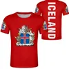 Islanda Unisex giovane studente ragazzo personalizzato nome numero maglietta bandiera nazionale tendenza personalità coppie selvagge vestiti casual t shirt