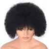 Parrucca di capelli umani ricci afro crespi per donne nere parrucche frontali in pizzo brasiliano corto capelli Remy di colore naturale 8 pollici