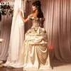 Szampan 3D kwiatowy koronkowy bal balowy formalne sukienki Hilow Victorian Masquerade Corset Evening sukienka na 15 lat Quinceanera Go7170752