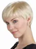 Caps Fashion Wig New Sexy Femmes Courtes Blonde Platine Perruques de cheveux naturels