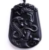 Naturalny czarny rzeźbiony chiński zodiak obsydian wisiorka do amuletu w cieniu dla kobiet i mężczyzn6426566