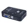 Freeshipping All-in-one Mini 2 Portas KVM Manual Caixa de Comutação Adaptador w Conector USB