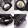 2000 Lumen XM-L2 LED-koplamp 5 Modi Zoom USB Oplaadbare jachtkoplamp Waterdichte mijnwerker's lamp + 18650 batterij + oplader